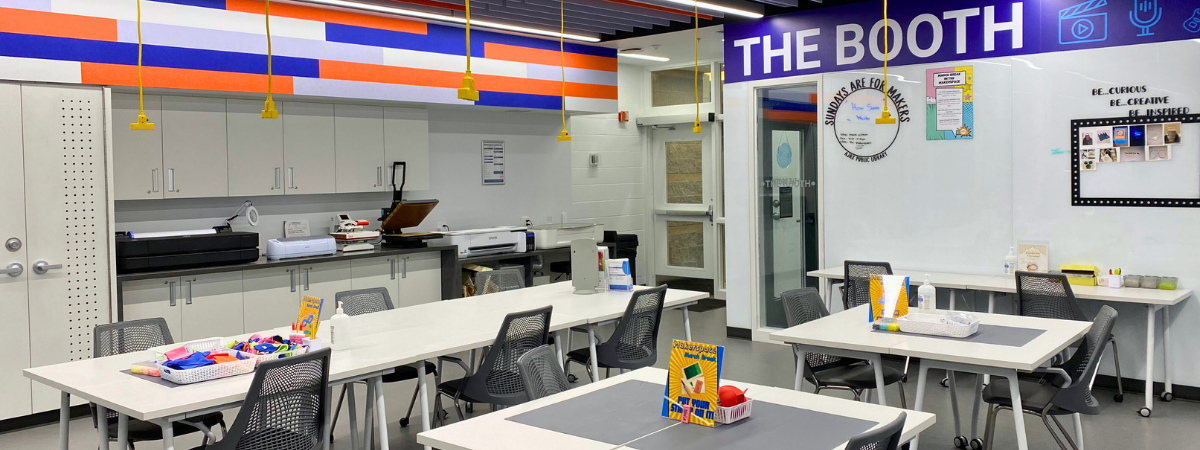 Interior of the Makerspace at McLean Branch.