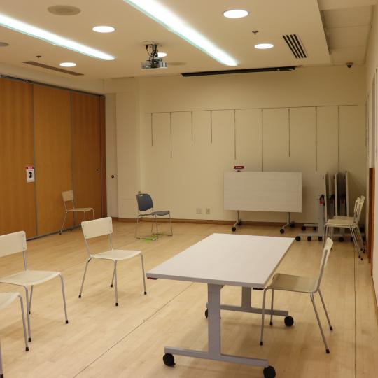 The Library's Rotary Room B at Main Branch setup for a meeting.